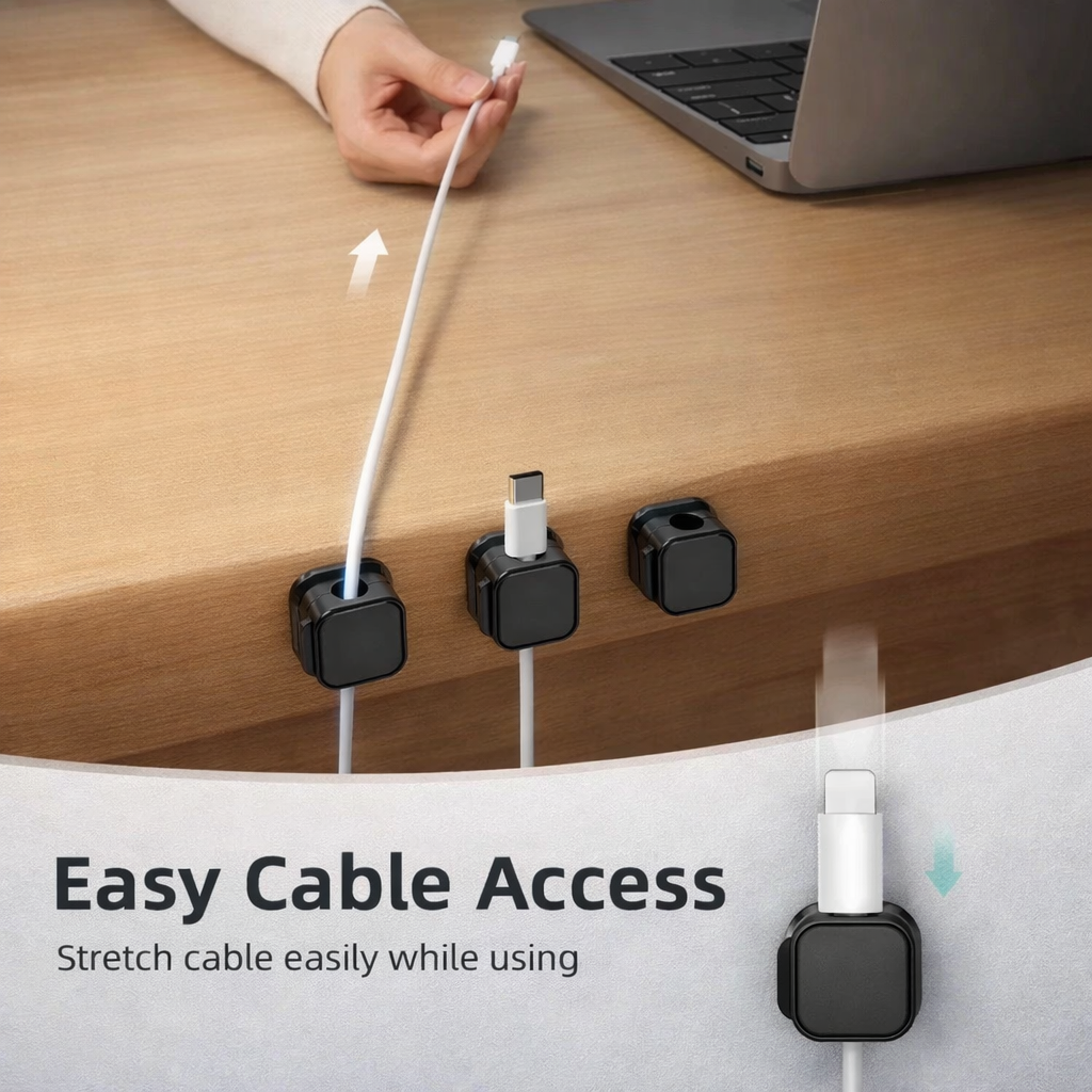 Magnetic Cable Organizer Clips – Desk & Wall Cable Management (3–6 Pack)