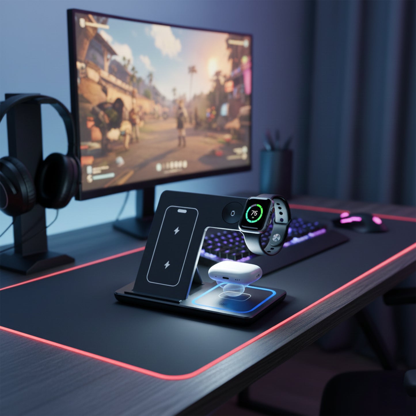 65W GaN Fast Charger – Dual USB-C + USB-A Power Adapter