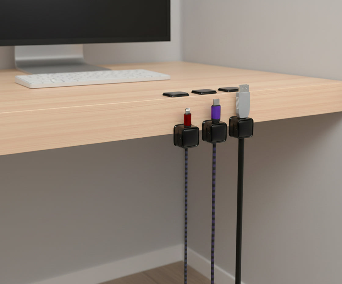 Magnetic Cable Organizer Clips – Desk & Wall Cable Management (3–6 Pack)